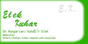 elek kuhar business card